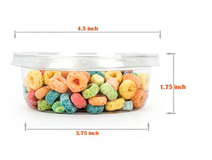 Golden Apple, 8 oz. Ultra Clear Recycled PET Plastic Round Deli Container and Flat Lid Combo - 20sets - size: 8oz & Flat lids