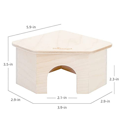 Niteangel Birch Chamber-Maze Hamster Hideout - Small Pets Woodland House Habitats Decor for Hamster Mice Gerbils Mouse