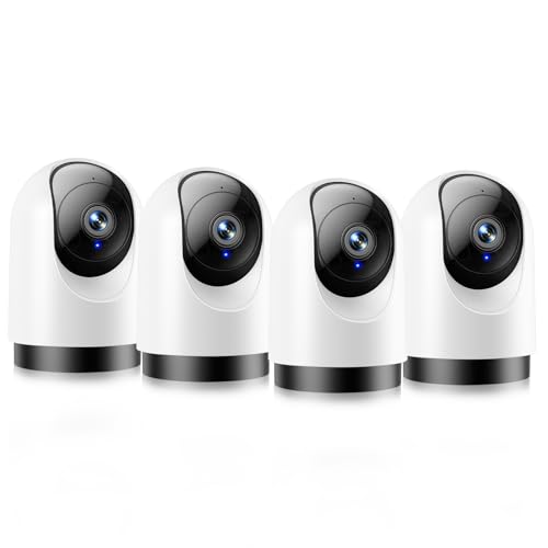 YOTON Indoor Security Camera 4pcs, 2K 360° Wi-Fi Baby Monitor & Pet Camera w/Motion Tracking, 2-Way Audio, Night Vision, SD/Cloud, Compatible with Alexa & Google Home, 2.4/5GHz - size: 4-pack
