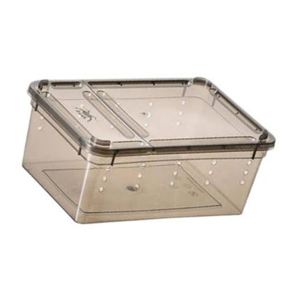 Reptile Breeding Box Animal Habitat Cage Lightweight with Small Vents Turtle Transport Container Hatching Case for Silkworm, Black