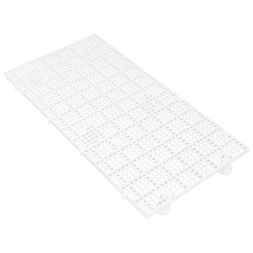 Toyvian Fish Tank Divider Board with 4.5mm Mesh Grid, Non-Submersible White Isolation Plate, Includes 1 Grid Panel and 6 Support Pillars for Aquarium and Tortoise Reptile Basking Platform