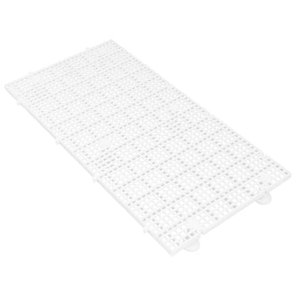 Toyvian Fish Tank Divider Board with 4.5mm Mesh Grid, Non-Submersible White Isolation Plate, Includes 1 Grid Panel and 6 Support Pillars for Aquarium and Tortoise Reptile Basking Platform