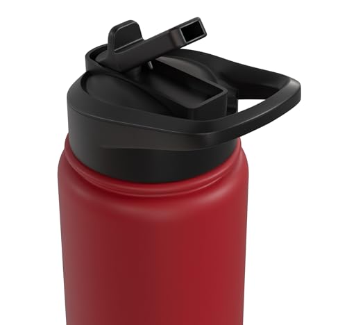 Cricket Keeper Drawing Stainless Steel Insulated Water Bottle - color: Red