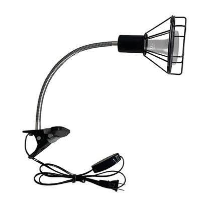 Reptile Heat Lamp Holder with Clamp, Ceramic Heat Emitter Fixture, Gooseneck for Terrarium, Lizard, Turtle, Bearded Dragon, 360-Degree Rotary Arm, High-Temperature Resistant, Maximum Load: 500W