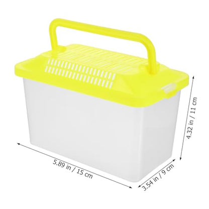 3pcs Portable Handheld Fish Tank Transparent Reptile Aquarium Box for Turtles and Hamsters Creative Feeding Box for Pet Cleaning Color Lid
