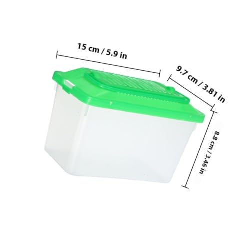 NUOBESTY 2pcs Portable Pet Container and Travel Fish Tank with Lid, Medium Plastic Turtle Terrarium and Reptile Tank Box for Small Pets and Hamsters