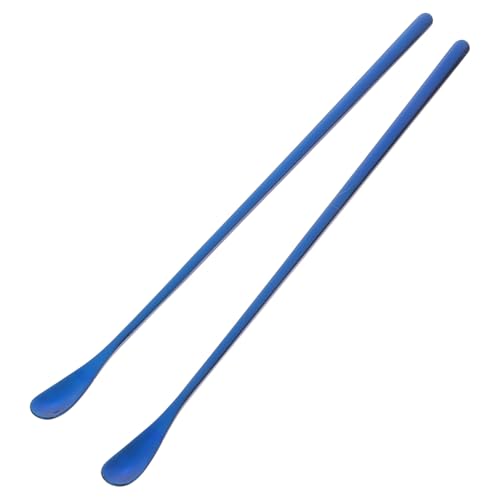 Happyyami 2pcs Reptile Feeding Spoon Lizard Food Scoop Pet Food Spoon for Bearded Dragon Gecko Snake - color: Blue
