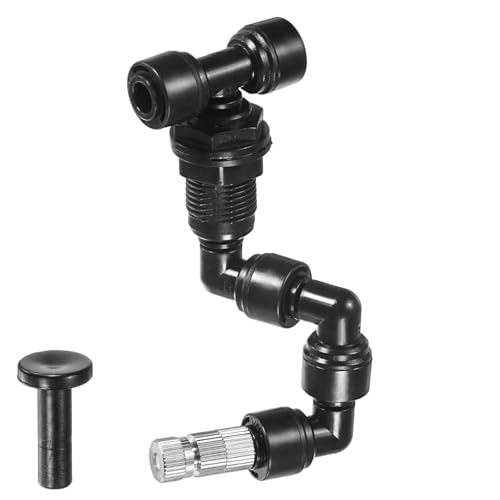 M METERXITY Reptile Mister Nozzles, 0.4mm Pore Copper 1/4" Reptile Misting Spray Nozzle with Filter Plug for Terrarium/Paludarium/Vivarium, 360 Degree Adjustable Nozzle [Black] - color: Black + Silver Tone, size: 0.4mm