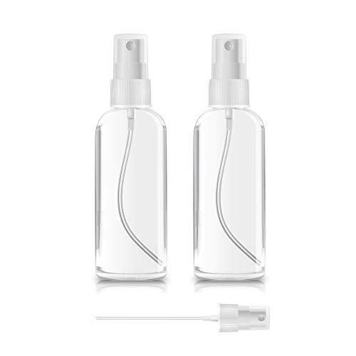 2 Pack Small Spray Bottles 1oz Clear Plastic Empty Refillable Mini Spritzer | Water Essential Oils Perfume Atomizer Spray Bottle, Fine Mist Travel Size Spray Bottles for Face Cleaning Gardening Skin Care - color: 2 Pack, size: 1 Ounce
