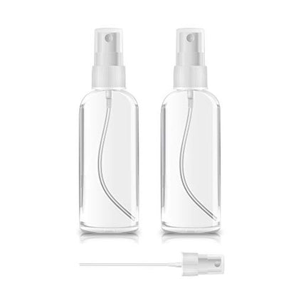 2 Pack Small Spray Bottles 2oz Clear Plastic Empty Refillable Mini Spritzer | Water Essential Oils Perfume Atomizer Spray Bottle, Fine Mist Travel Size Spray Bottles for Face Cleaning Gardening Skin Care - color: 2 Pack, size: 2 Ounce