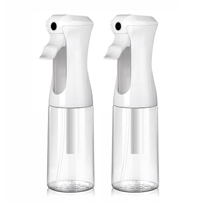 VIGOR PATH Continuous Spray Bottle for Hair – Fine Mist Mister for Hairstyling, Cleaning, Plants, Pets, Barbers, Salons, and Essential Oil Applications (200ml/6.7 oz) Clear 2 Pack - size: 6.7 oz - Clear - 2 Pack