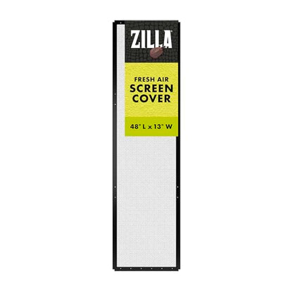 Zilla Fresh Air Screen Cover, Secure and Durable Metal Mesh Cover for Reptile Terrariums, 48 x 13 inches - size: 48" x 13"