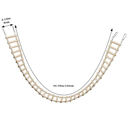 Rat Ladder Bridge Toy, Rat Climbing Toys, Natural Wooden Hamster Ladder Bridge Toy, Cage Accessories for Bird Parrot Cockatiel Sugar Gliders - 36 Steps - 50.78 x 3.14 Inch - size: 36 Steps - 51 × 3 Inch