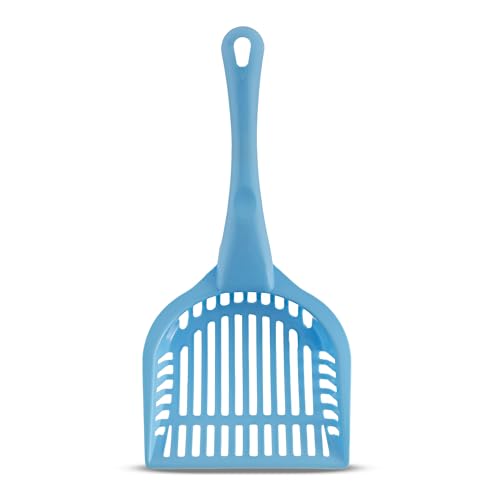 Fresh Step 4-in-1 Deluxe Litter Cleanup Kit - Cat Scoop, Broom, Dust Pan, and Hanging Caddy, Compatible with Standard Plastic Litter Pans and Disposable Litter Boxes, Blue | Includes scoop, broom, dust pan, and hanging caddy, compatible with standard litt