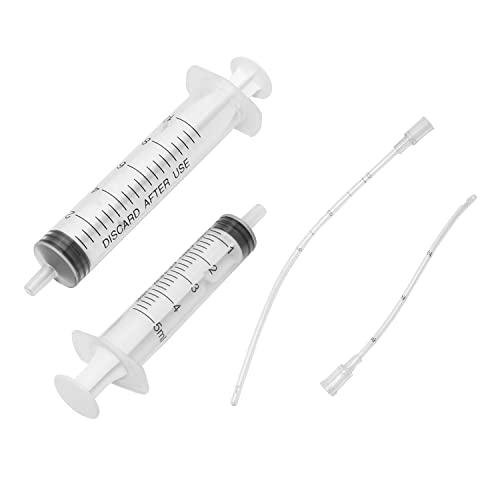 4IN1 Liquid Food Feeder for Breeding Small Pets (5ml+10ml Feeder+8cm+12cm Feeding Tube) Poultry Feeding Syringe, Parrot Feeding Syringe