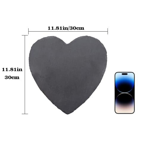 Turtle Tank Accessories, Heart-Shaped Slate Tile for Reptiles, Natural Rock Platform for Feeding & Basking, Aquarium Decor for Bearded Dragon, Tortoise, Gecko, Snake, Chameleon, and Other Reptile - size: 30CM