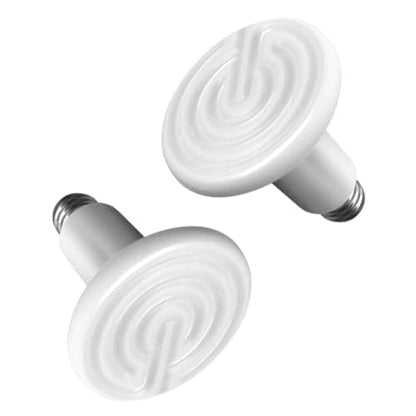 Simple Deluxe 150W 2 Pack Ceramic Heat Emitter, Non-Light Emitting Heat Lamp for Amphibian Pet Terrariums, Chameleons, Lizards, Snakes, and Incubating Chickens White - size: 150 W, style: 2-Pack