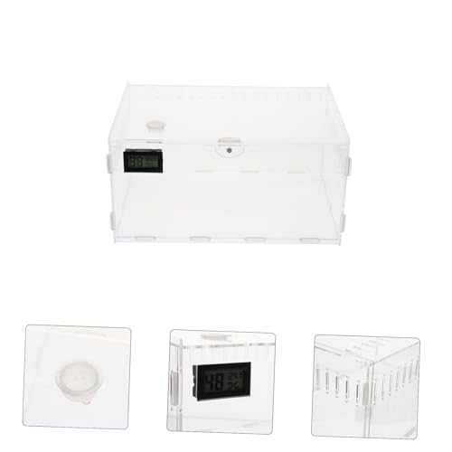 Transparent Reptile Breeding Box with Ventilation for Geckos Snakes Spiders Portable Lightweight Feeding Cage Suitable for Outdoor Pet Transport and Habitat Maintenance
