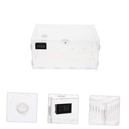 Transparent Reptile Breeding Box with Ventilation for Geckos Snakes Spiders Portable Lightweight Feeding Cage Suitable for Outdoor Pet Transport and Habitat Maintenance