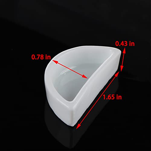 6 Pcs Spider Micro Water Bowl Hermit Crab Mini Ceramic Dish for Spider Hermit Crab Tarantula Millipede (Semicircle Shape)
