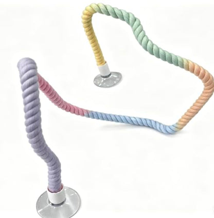 Gradient Cotton Rope Bendable Climbing Vine with Suction Cups, Flexible Twisted Bird Perch & Reptile Decor for Parakeet Cockatiel Parrot Ball Python Corn Snake Lizard Gecko