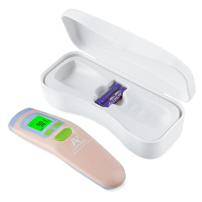 Medical Grade Non-Contact Forehead Thermometer, Pink | With Case, Adults, Kids & Infants, No-Touch, Temporal Fever Thermometer - color: Pink
