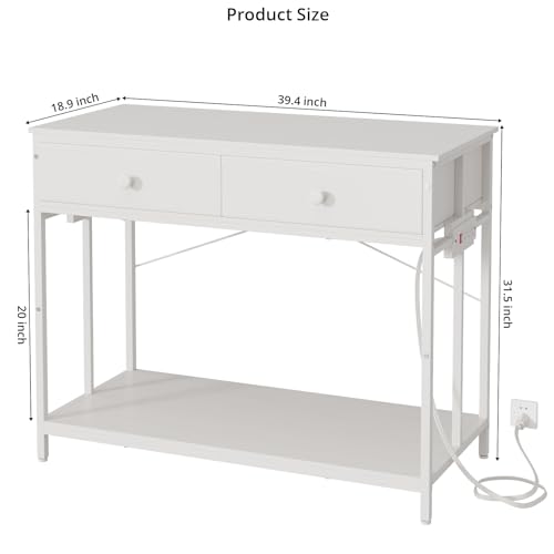VOWNER 42 Gallon Aquarium Stand with Power Outlet & Cabinet Storage, White | Metal Frame Fish Tank Stand, Double Turtle Reptile Terrariums Tank Stand, 39.4" L*18.9" W Tabletop, 660LBS Capacity - color: White