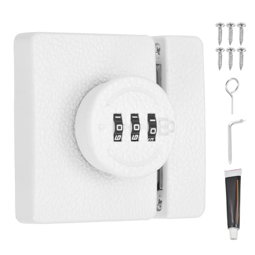 PATIKIL Barn Door Combination Lock with Password, 3 Digit Mechanical Password Lock for Sliding Door Gate Cabinets Closet, White - color: White