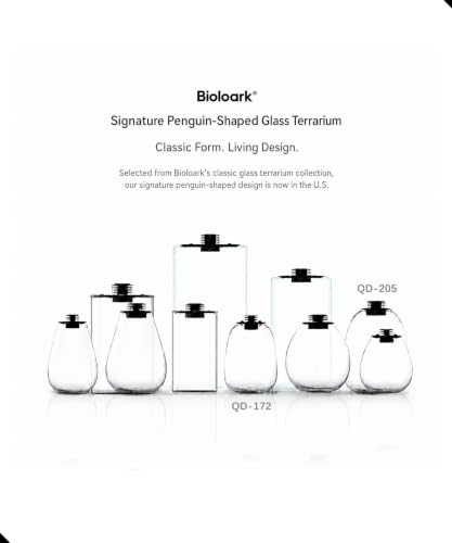 Bioloark QD-205 Large Penguin-Inspired Glass Terrarium with LED Grow Light, 8.5" x 10.2", 7.6L Bio Bottle Moss Terrarium for Plant Display, Ferns, and Miniature Landscapes - color: QD-205 (8.6 "X10.3")