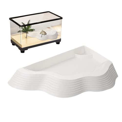 Reptile Pool Anti-Slip Tortoise Water Bowl with Ramp | Reptile Soaking Tray Bath Pool Basins for Gecko Snake Bearded Dragon