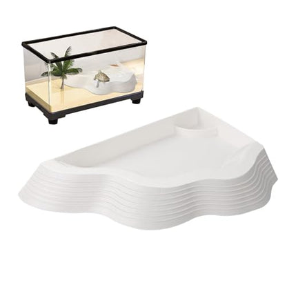 Reptile Pool Anti-Slip Tortoise Water Bowl with Ramp | Reptile Soaking Tray Bath Pool Basins for Gecko Snake Bearded Dragon