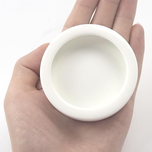 OMEM Worm Dish Mini Reptile Food Bowl Ceramics Made Mealworms Bowls Anti-Escape for Lizard Gecko Leopard Bearded Dragon (S) - size: S