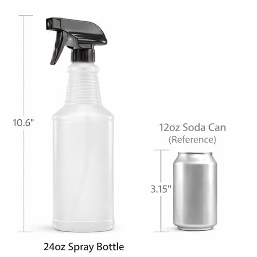 Bar5F 24 oz Spray Bottle Fine Mist and Spray- BPA-Free, Multipurpose | B5F Bottle System, Perfect for Light Cleaning, Gardening, Hydrogen Peroxide, Rubbing Alcohol, Leak-Proof, USA - style: Black (2-Pack) 24-Ounce