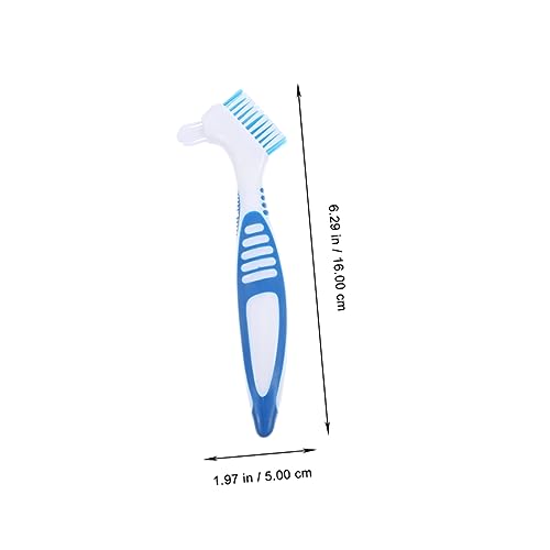 YARNOW 2pcs Turtle Shell Cleaning Brush Double-Headed Design for Dirt Removal Comfortable Non-Slip Handle Aquatic Tortoise Care - color: Blue