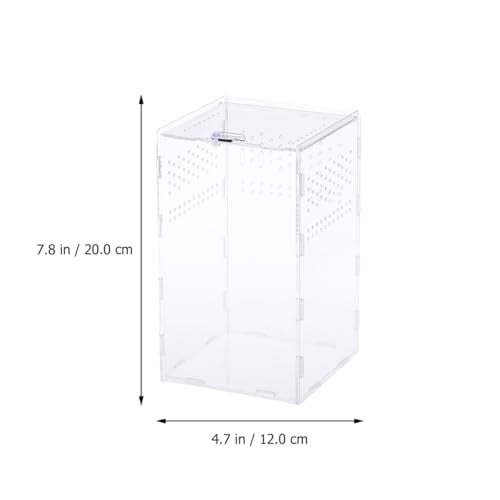 NUOBESTY Magnetic Modular Reptile Breeding Box 12x12x20cm High Transparency Pet Spider and Reptile Storage Holder Terrarium Suitable for Breeders and Transport