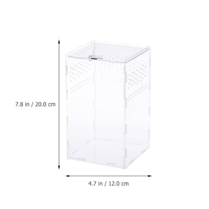 NUOBESTY Magnetic Modular Reptile Breeding Box 12x12x20cm High Transparency Pet Spider and Reptile Storage Holder Terrarium Suitable for Breeders and Transport
