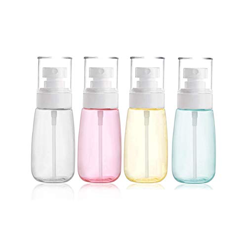Refillable Cosmetic Spray Bottles for Fine Mist Plastic Empty Clear Refillable Travel Container Essences Rose Water Mister (2 Ounce,60ML) - color: 60ml/2oz