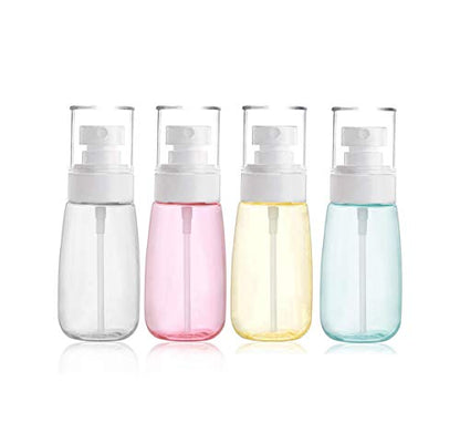 Refillable Cosmetic Spray Bottles for Fine Mist Plastic Empty Clear Refillable Travel Container Essences Rose Water Mister (2 Ounce,60ML) - color: 60ml/2oz