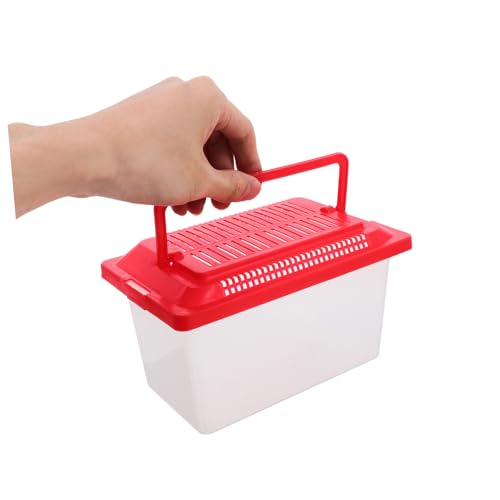iplusmile Reptile Feeding Tank Portable Handheld Aquarium for Turtles and Pets Transparent Breeding Container Lightweight Design for Home and Travel - size: 18x11cm