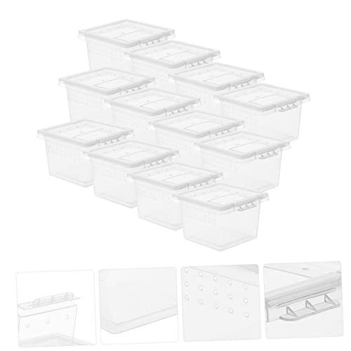 Mikikit 20PCS Reptile Breeding Box for Tarantula Lizard Gecko Scorpion and Insect Sturdy Plastic Feeding Container Ventilation for Small Reptiles and Pets