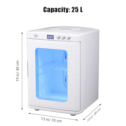 25L Egg Incubator for Hatching Eggs, Digital Reptile Incubator with Intelligent Temperature Control 10–60°C, Portable Chicken Quail Turtle Egg Hatching Incubator with LCD Display, White