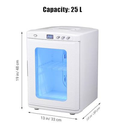 25L Egg Incubator for Hatching Eggs, Digital Reptile Incubator with Intelligent Temperature Control 10–60°C, Portable Chicken Quail Turtle Egg Hatching Incubator with LCD Display, White