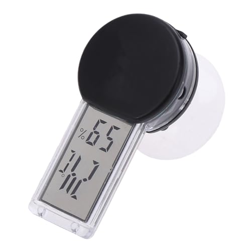 BESPORTBLE Suction Cup Thermometer Hygrometer Combo for Reptile Terrarium Indoor Temperature and Humidity Portable Wall Mountable Black for Home Office Use