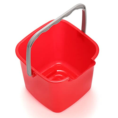Peohud 4 Pack Sanitizing Buckets, 3 Quart Small Cleaning Pail, Square Detergent Bucket with Spout and Handle for Home, Offices, School, Commercial Use