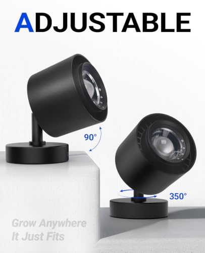 Barrina TR40A Track Plant Lights, 40W Ceiling Grow Lights, 5000K, Black | Adjustable Beam Angle (15°-60°), Full Spectrum, Wall Plant Light with Timer for Greenhouse, Seedling and Vegetable, High PPFD - color: 5000K, size: 40w-black Cover