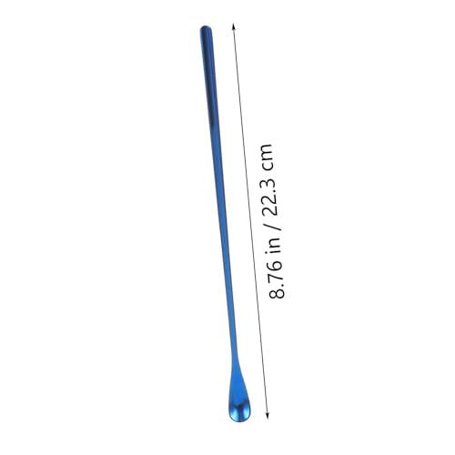 2pcs Long Handle Reptile Food Scoop Fruit Mixing Spoon for Lizard Animals Convenient Feeding Tool for Reptile Powder Pet Food - color: Blue