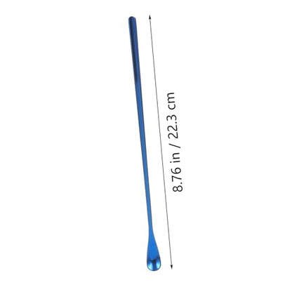 2pcs Long Handle Reptile Food Scoop Fruit Mixing Spoon for Lizard Animals Convenient Feeding Tool for Reptile Powder Pet Food - color: Blue