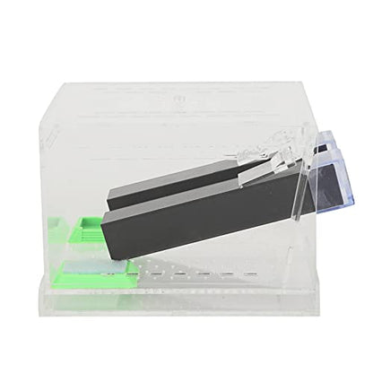 SUNGOOYUE Cricket Keeper Box, Acrylic Feeding Box with Water Food Tub, Clear Ventilated Lid and Waste Tray, 15x10x10cm for Reptile Terrarium Breeding Home Office (Large Size) - size: Large Size