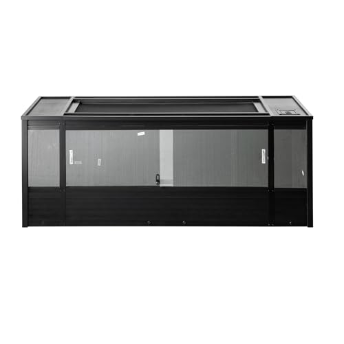 New Age Pet ECOFLEX 60" Wide X-Large Reptile Habitat, Mojave Lounge for Snakes, Tortoises & Lizards in Maple, Black & Grey, Easy Assembly, Sliding Glass Doors & Mesh Top - color: Black, size: Extra Large