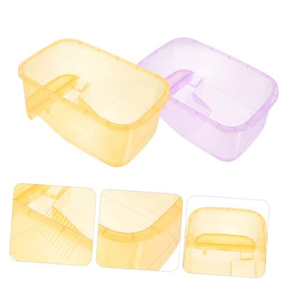 Totority 4pcs Turtle Tank Platform Indoor Multi-Function Aquarium for Turtles Non- Ramp for Climbing Convenient Cleaning Habitat for Small Creatures Amber